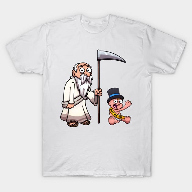 Father Time And New Year’s Baby (Old And New Year) T-Shirt by TheMaskedTooner